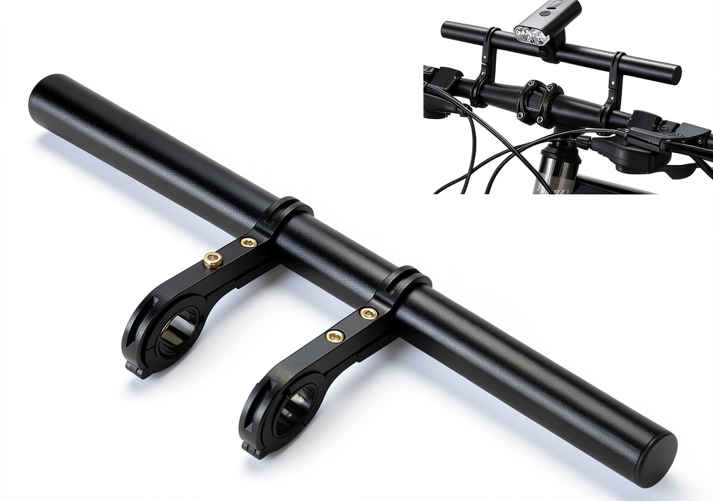 Installing XNX Bike Lighting Extension Bar 31.8mm Aluminum Alloy on a wooden desk