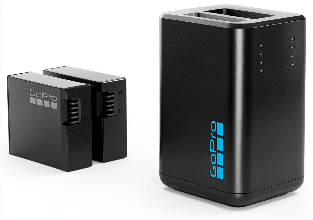 Installing GoPro Dual Battery Charger for HERO13 Black on a wooden desk