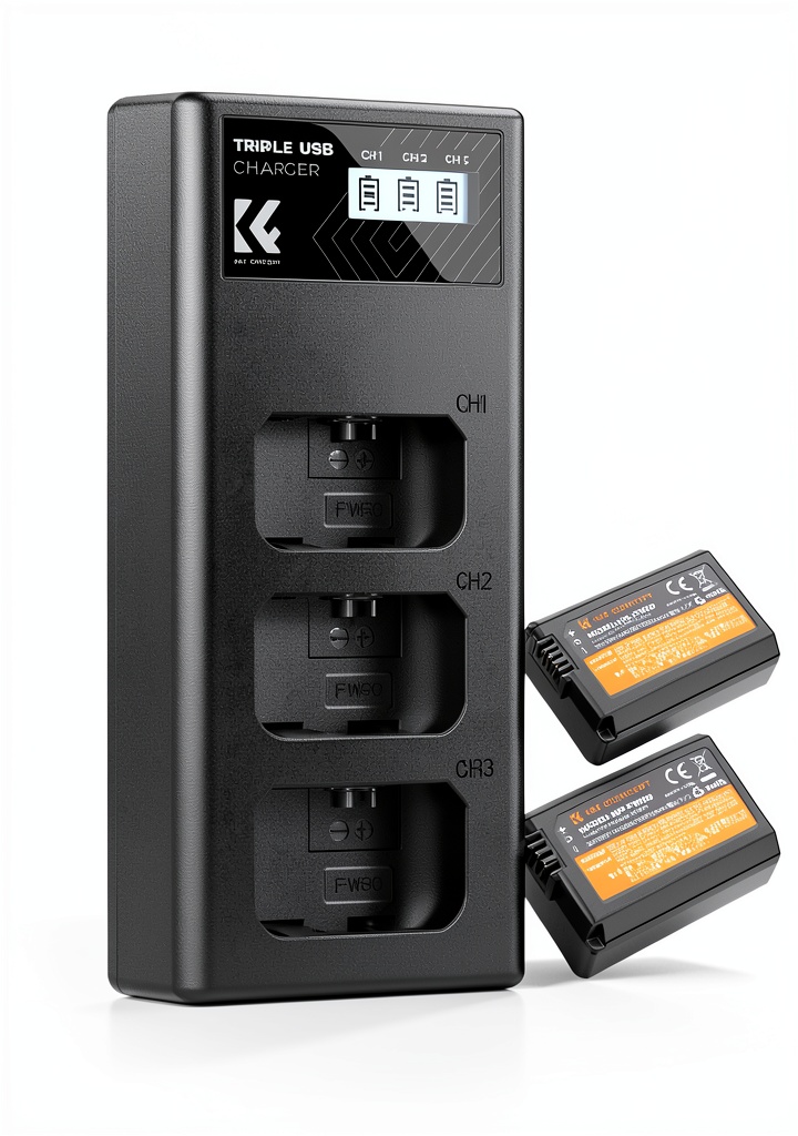 Installing Sony NP-FW50 Batteries for Sony Cameras on a wooden desk
