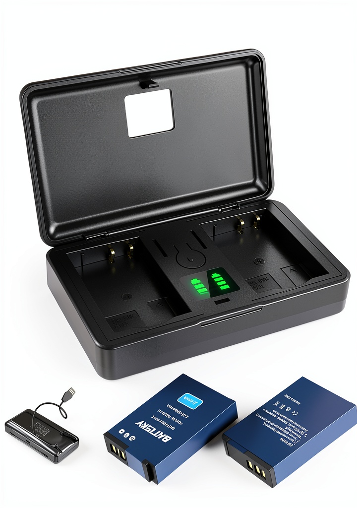 Installing SEVKUMZ Nikon Camera Charger 3.7V 3900mWh on a wooden desk
