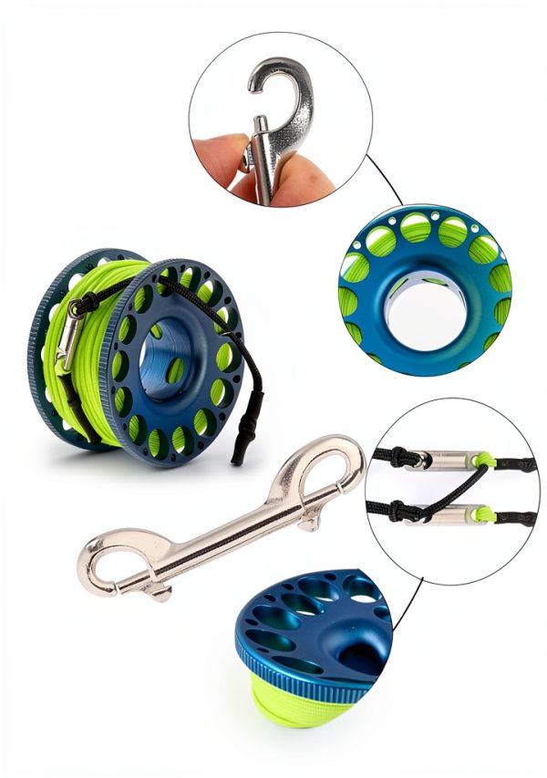 YUNNLEZT Blue Aluminum Scuba Diving Reel-1