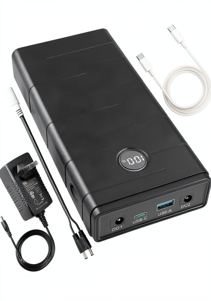 Installing Talentcell 12V Battery with USB-C Power Pack on a wooden desk