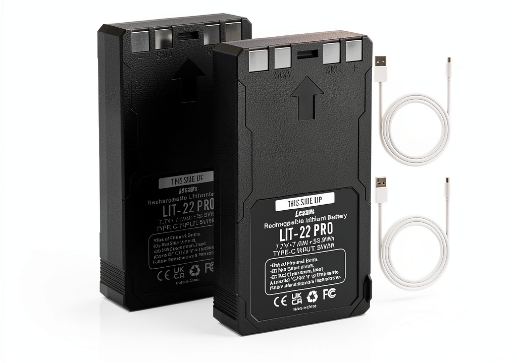 SPYPOINT trail camera powered by LIT-22 battery in a forest setting