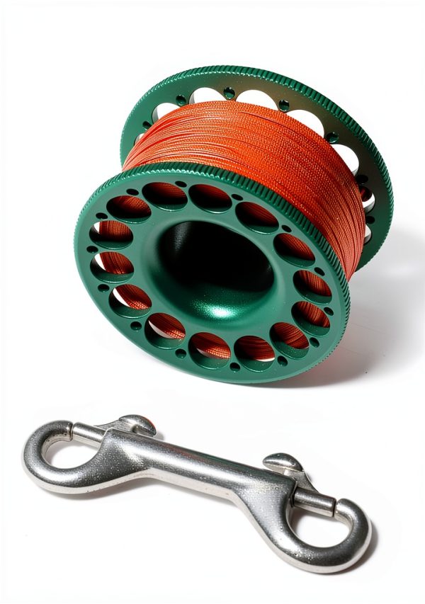 DiveTec Diving Reel Aluminum Manual Green 98ft Line for-3