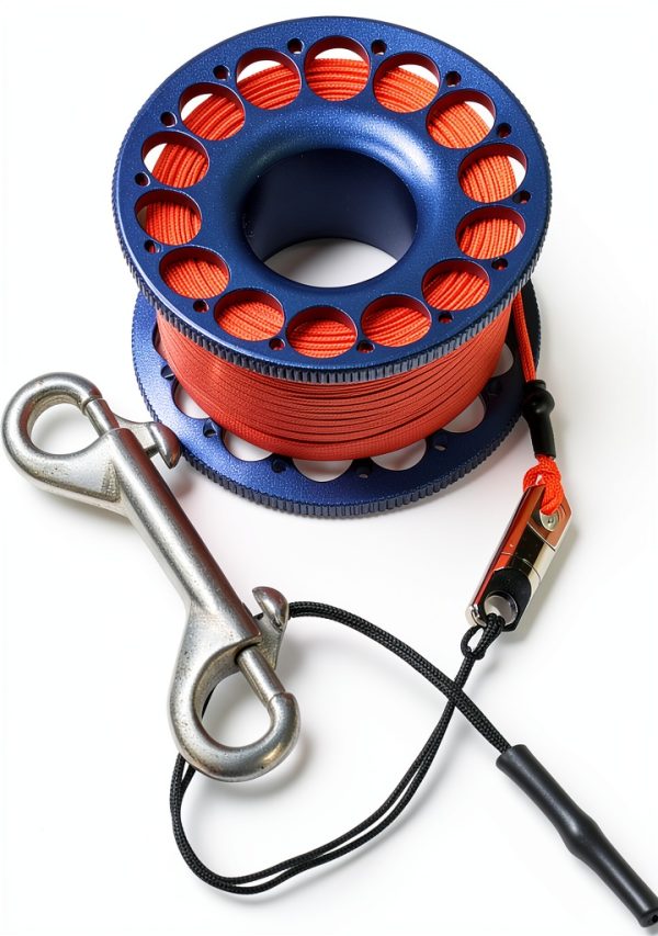 DiveTec Diving Reel LJ-78ZL-VFJK Purple Aluminum 98ft Line Small Size-0