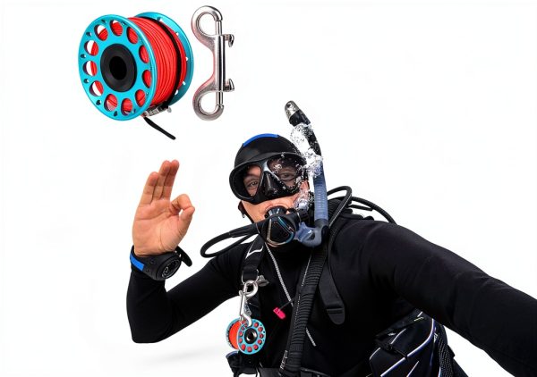 Pluzluce Diving Reel 100ft Aluminum Spool Blue Color-4