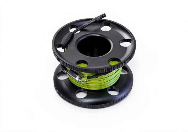 Diving Reel Pluzluce 100ft Aluminum Handheld Orange Line Black Reel-5