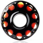 Fiozinx Diving Finger Reel 100ft Nylon Line Black Reel+Orange Line-0