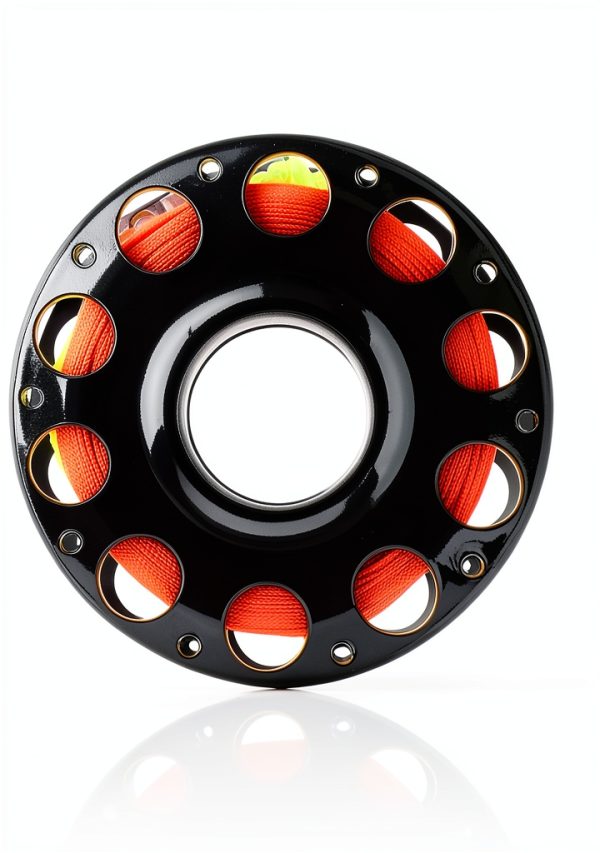Fiozinx Diving Finger Reel 100ft Nylon Line Black Reel+Orange Line-0