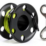 Diving Reel Pluzluce 100ft Aluminum Handheld Orange Line Black Reel-0