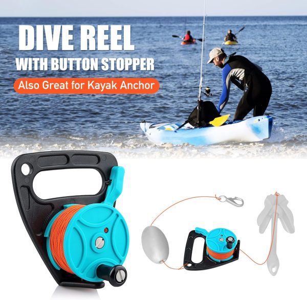 Diving Reel Owekfifv Blue+Orange Line 45m Capacity Model REE-02-2