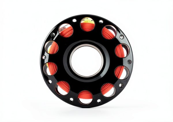 Fiozinx Diving Finger Reel 100ft Nylon Line Black Reel+Orange Line-2
