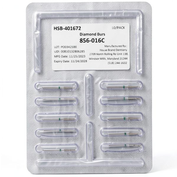 HSB FG 856-016C Round End Taper Coarse Grit Diamond Burs 10 Pack-1