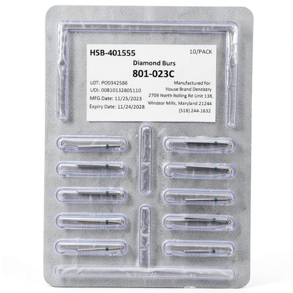HSB FG 801-023C Round Coarse Grit Diamond Burs 10 Pack-1