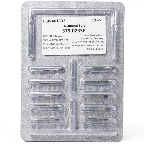 FG Football Super Fine Grit Diamond Burs House Brand Dentistry 10pcs-1