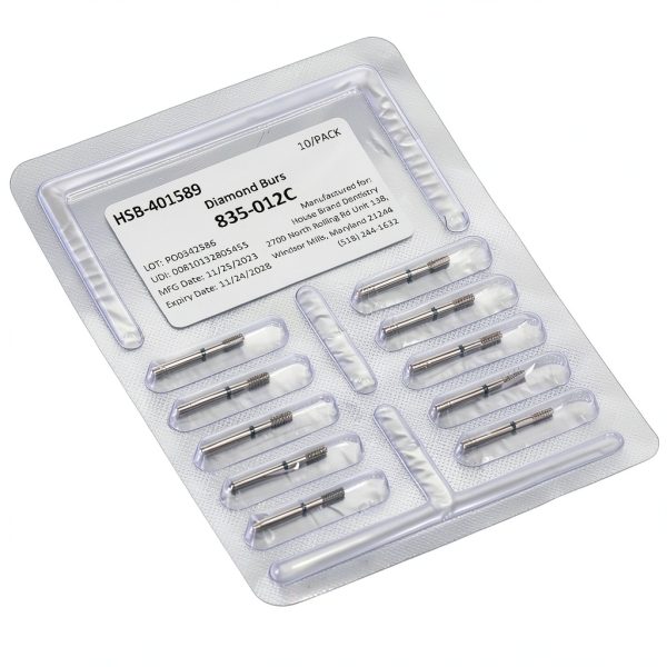 Flat End Cylinder Coarse Grit Diamond Burs 10 Pack HSB FG 835-012C-0