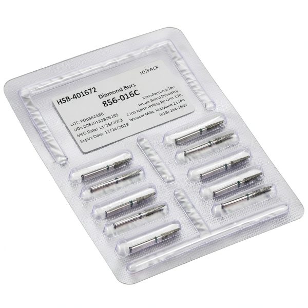 HSB FG 856-016C Round End Taper Coarse Grit Diamond Burs 10 Pack-0