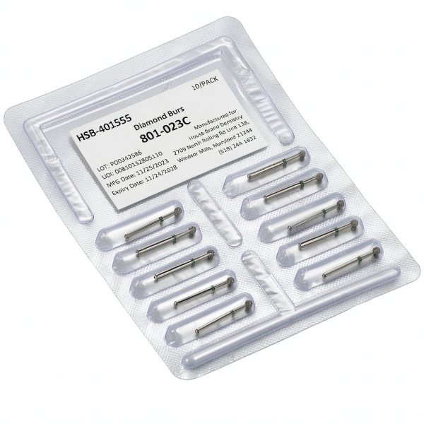 HSB FG 801-023C Round Coarse Grit Diamond Burs 10 Pack-0