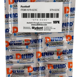 Defend Diamond Football 10pc Coarse Green Dental Burs by MyDent-0