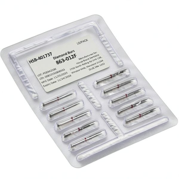 Flame Fine Grit Diamond Burs 863-012F 10 Pack House Brand Dentistry-0