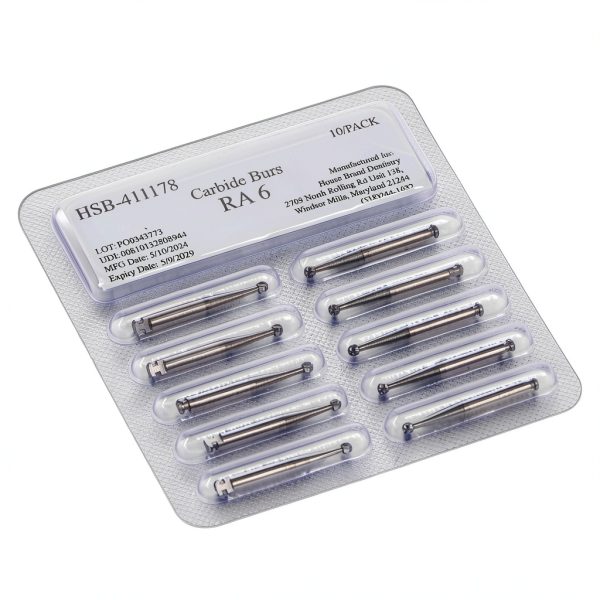 RA #6 Round Carbide Burs 10 Pack House Brand Dentistry Dental Burs-0