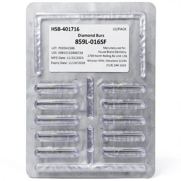 Needle Long Super Fine Grit Diamond Burs HSB FG 859L-016SF 10 Pack-1