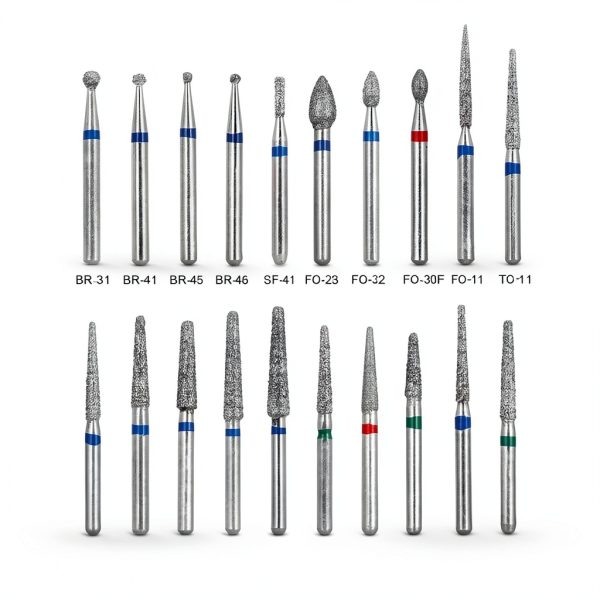 Diamond Burs Pwhite 50pcs FG Set Stainless Steel Shank & Diamond Heads-1